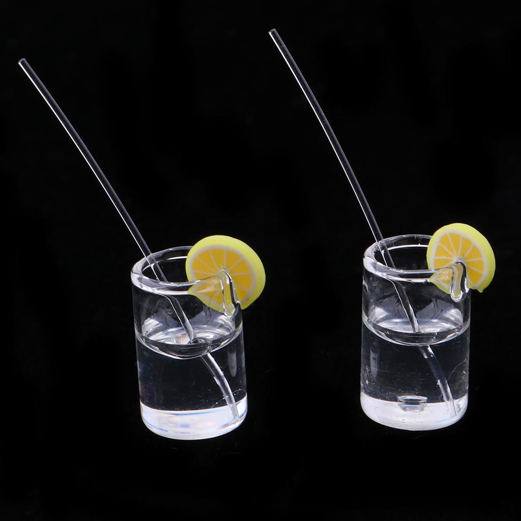 10pcs 1/12 Dollhouse Miniatures Yellow Lemon Water Cups Table Decoration