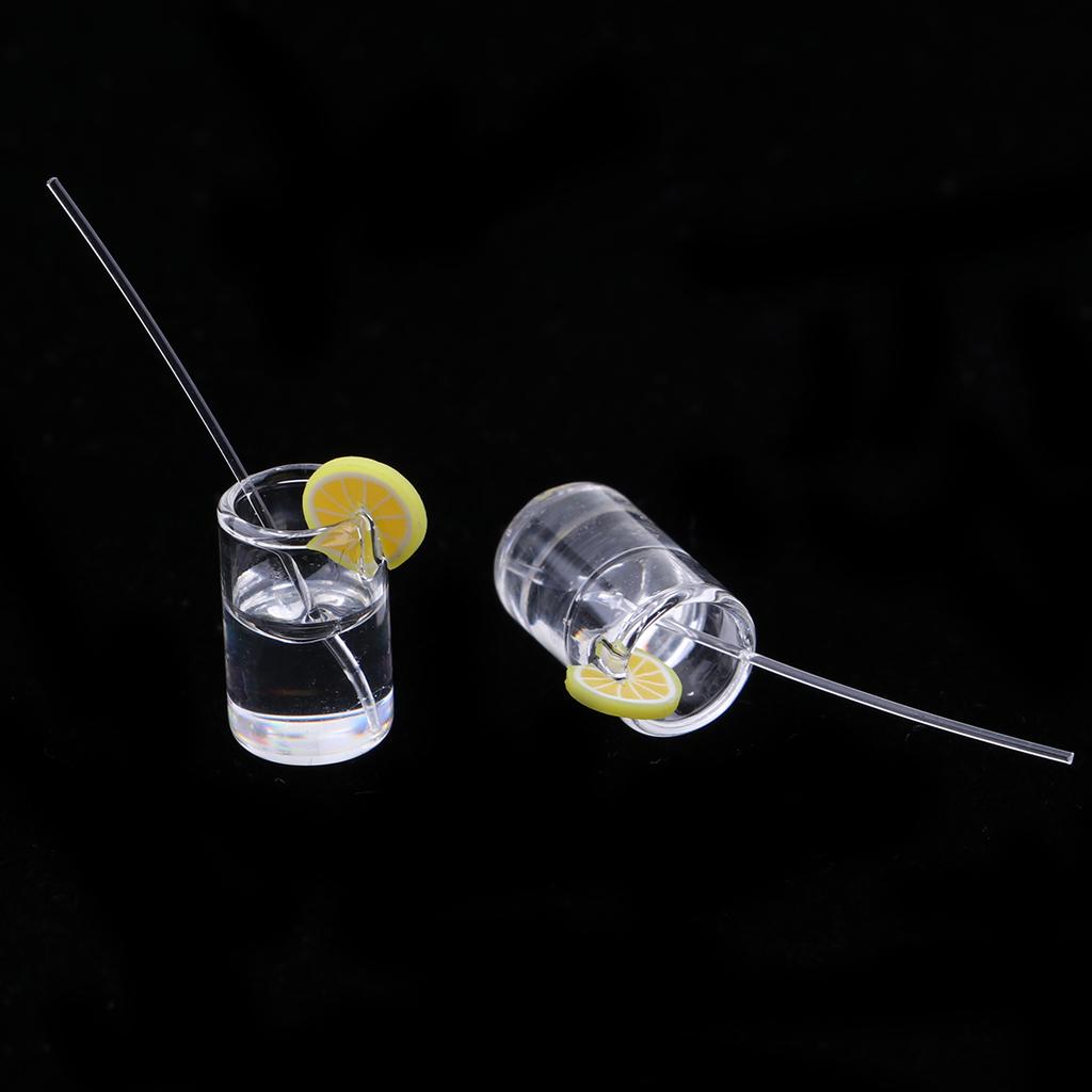10pcs 1/12 Dollhouse Miniatures Yellow Lemon Water Cups Table Decoration