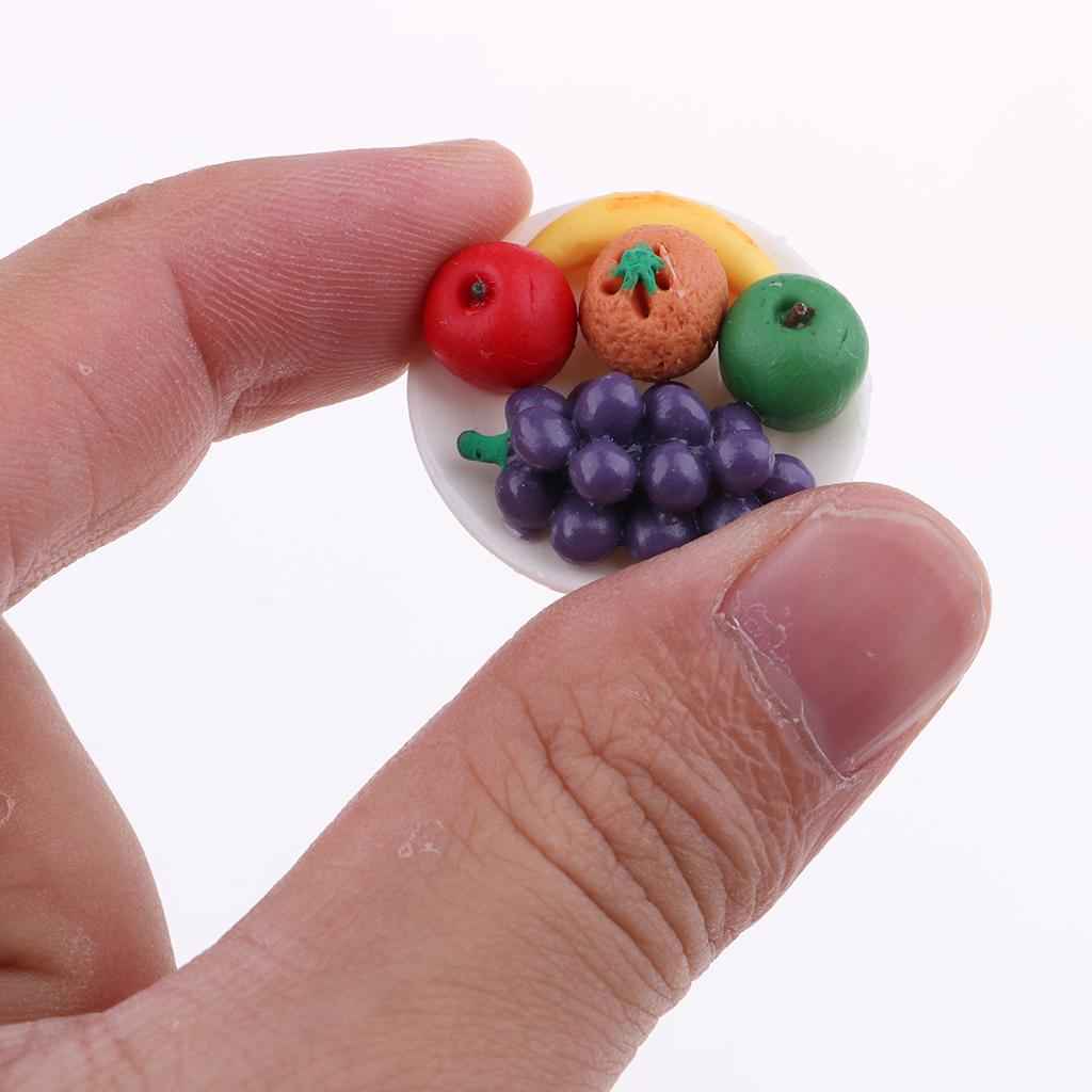 Dollhouse Miniatures 1:12 Fruit Plate Kitchen Accessories Room Items Decoration