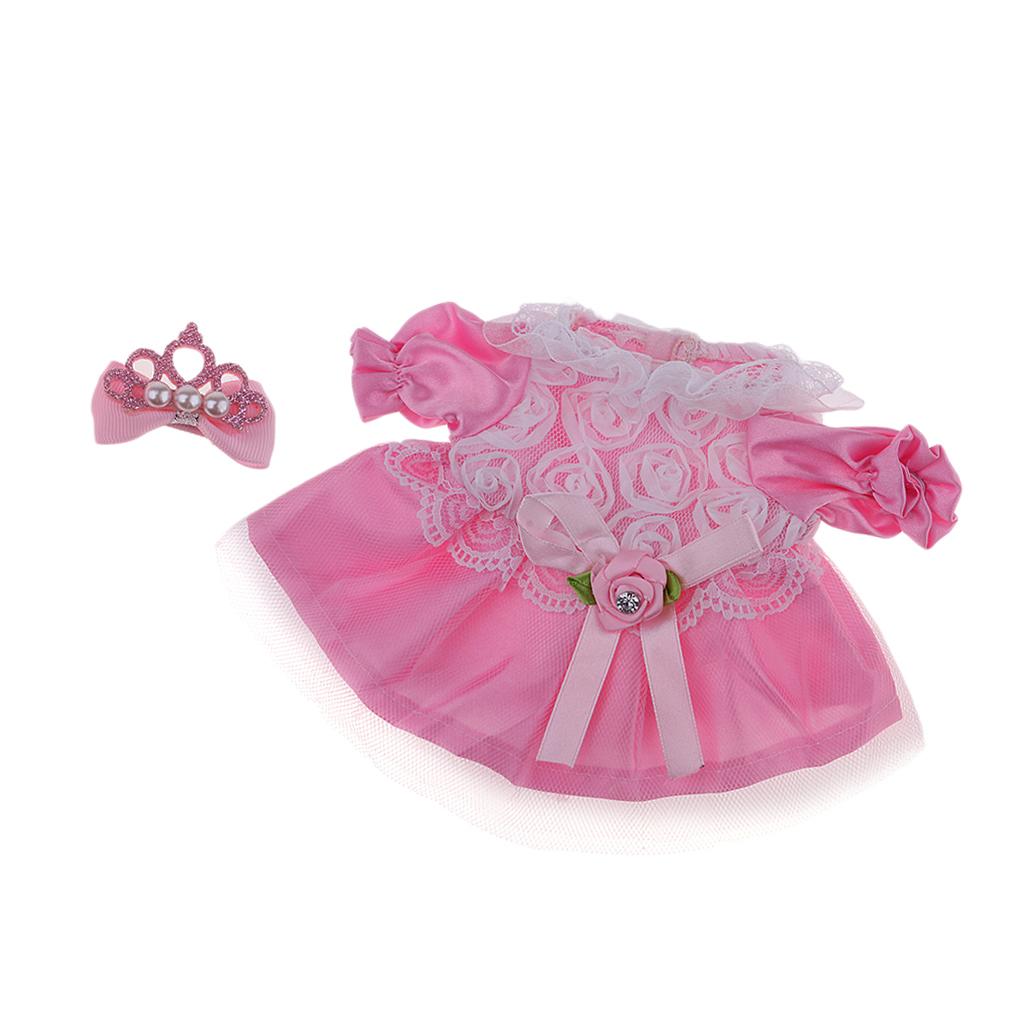 Sweet Doll Lace Rose Dress Skirt with Hairpin for Mellchan Doll Outfit Accs