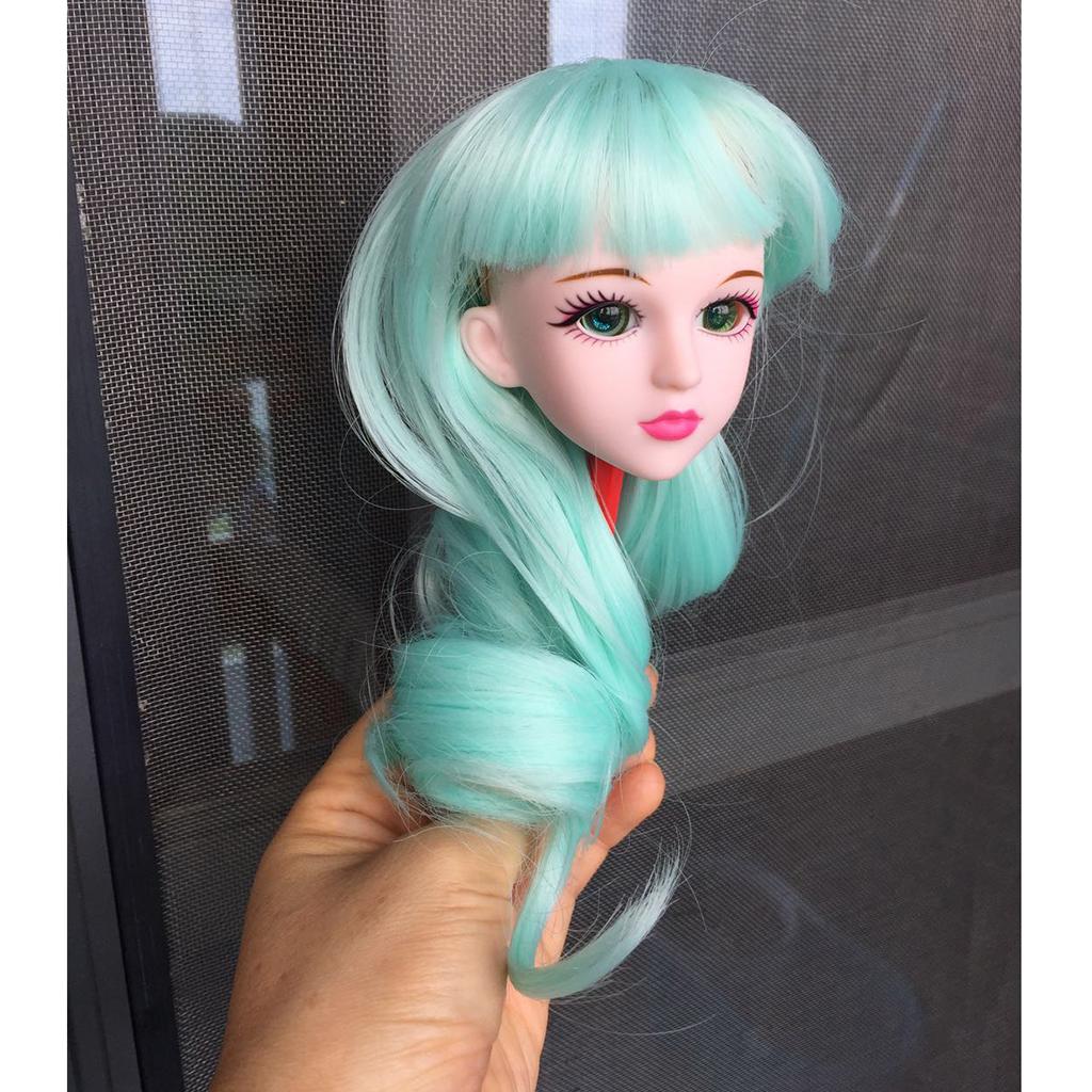 Fashion Dolls Wigs DIY Curly Wig Hairpiece For 1/4 Xinyan Dolls Mint Green