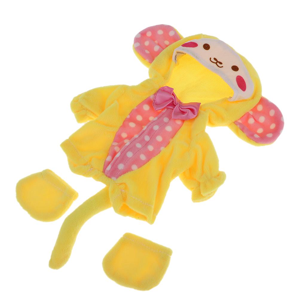 Cartoon Monkey Jumpsuit Socks for Mellchan Baby Doll Clothes Accessory Pink