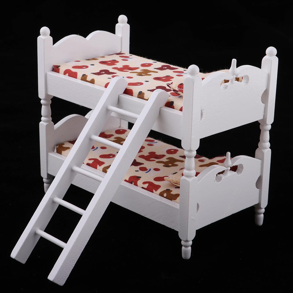 1/12 Scale Dollhouse Miniature Kids Bedroom Furniture Bunk Bed Dachshund