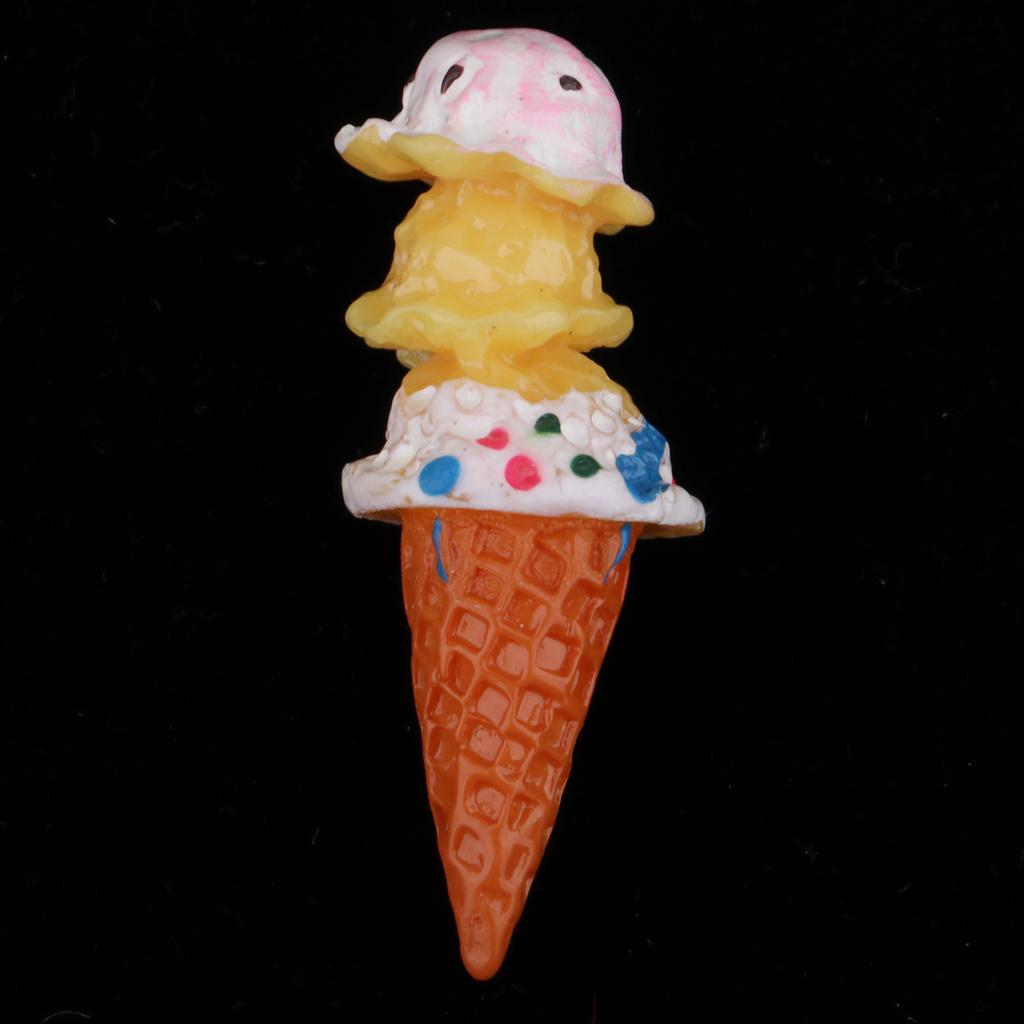 1/6 Dollhouse Miniature Kitchen Plastic Food Ice Cream Toy 3 Layer Cones