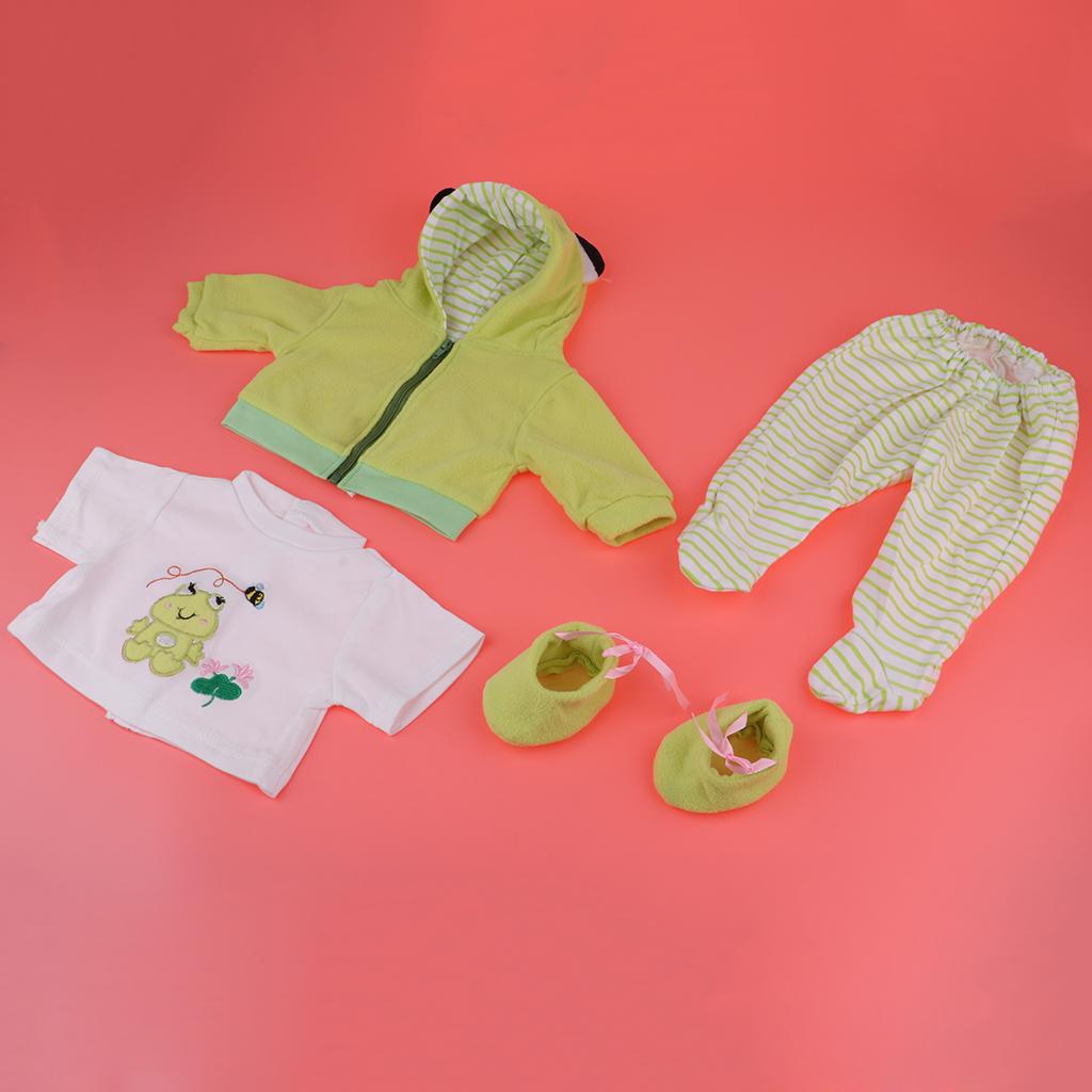 Cute Printing Clothes Suit Green for 22-23inch Reborn Doll Outfit Accessory