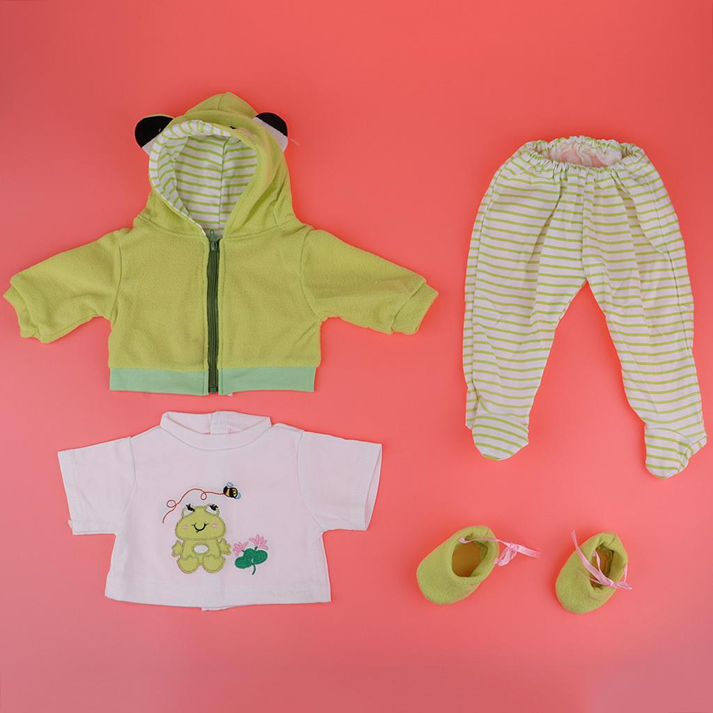 Cute Printing Clothes Suit Green for 22-23inch Reborn Doll Outfit Accessory