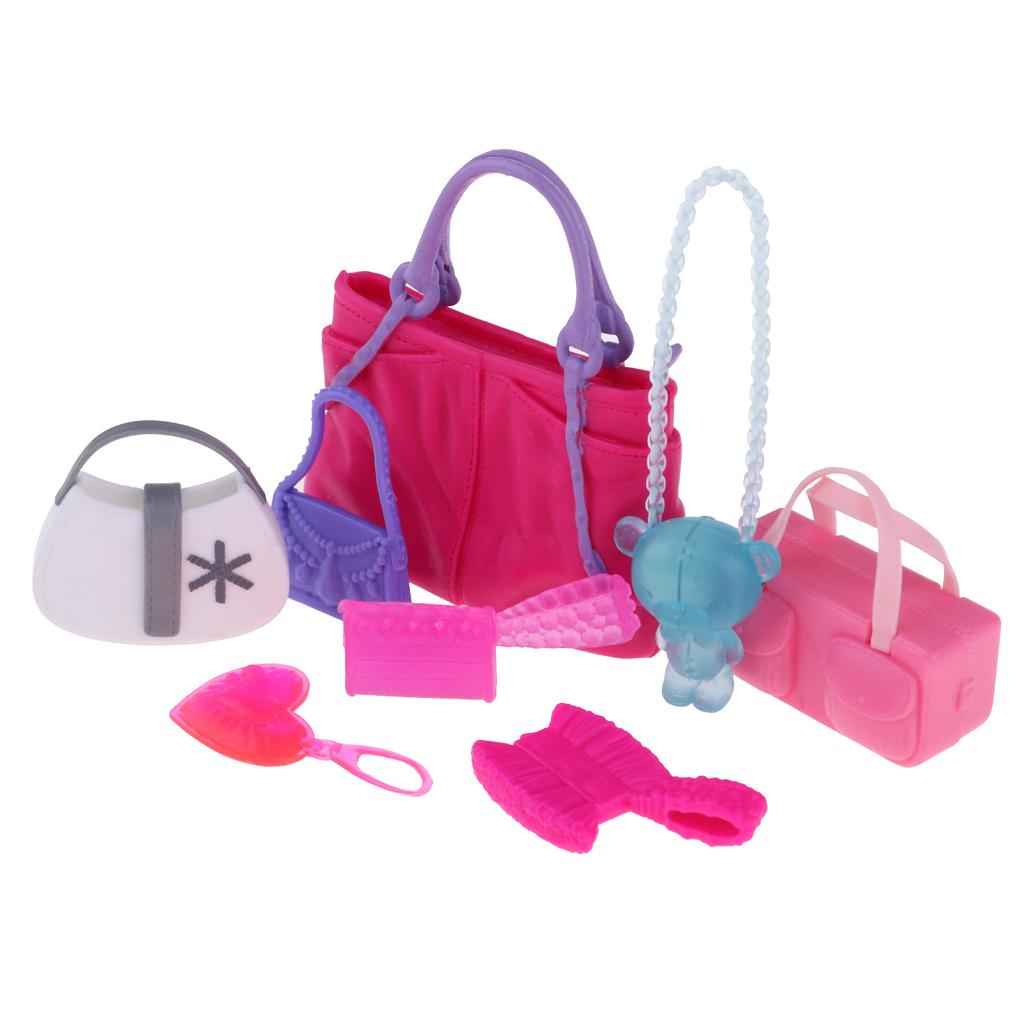 Set Of 8 Doll Handbag Mixed Style Purses Crossbody Bag For Fashion Girl Doll