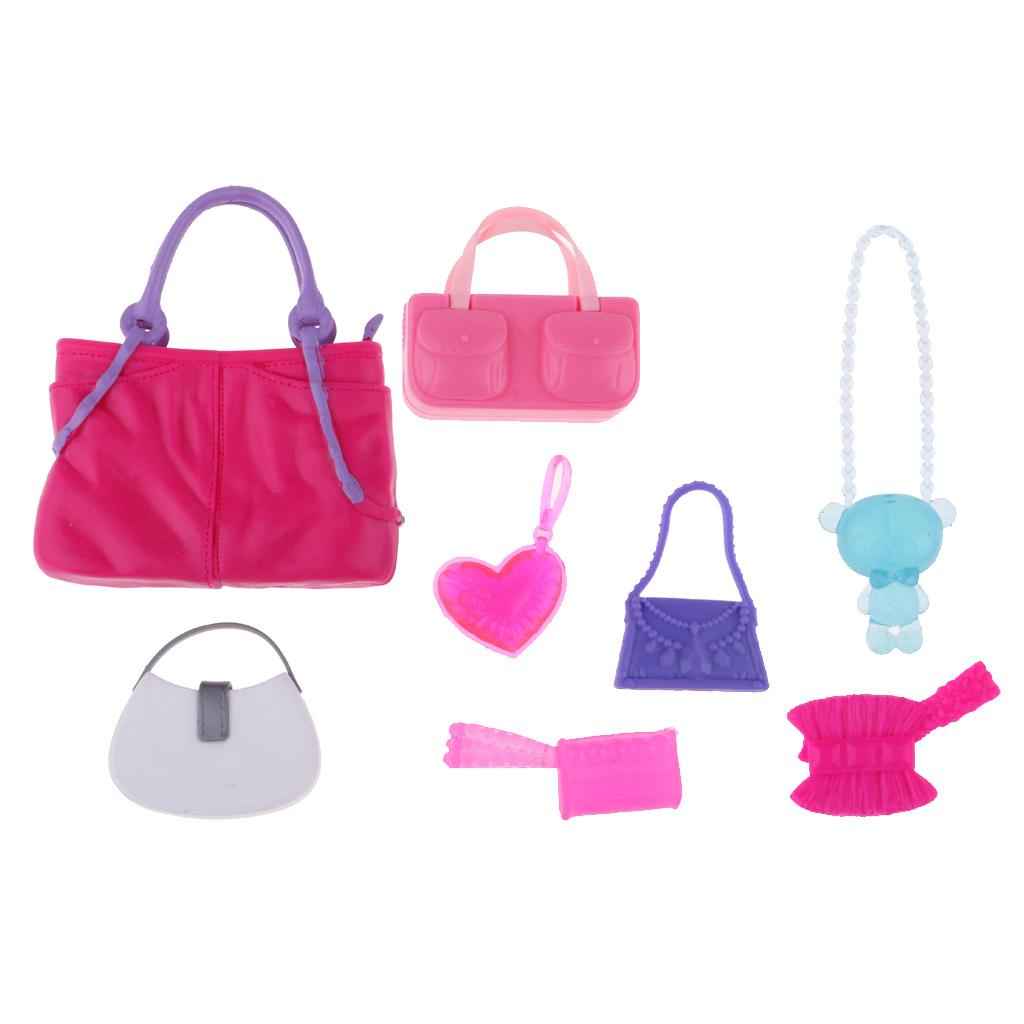 Set Of 8 Doll Handbag Mixed Style Purses Crossbody Bag For Fashion Girl Doll