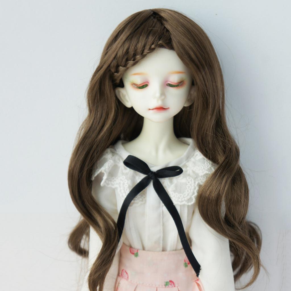 Big Wavy Curls Long Hairpiece Wig With Bangs For 1/6 BJD MSD Dolls Accessory