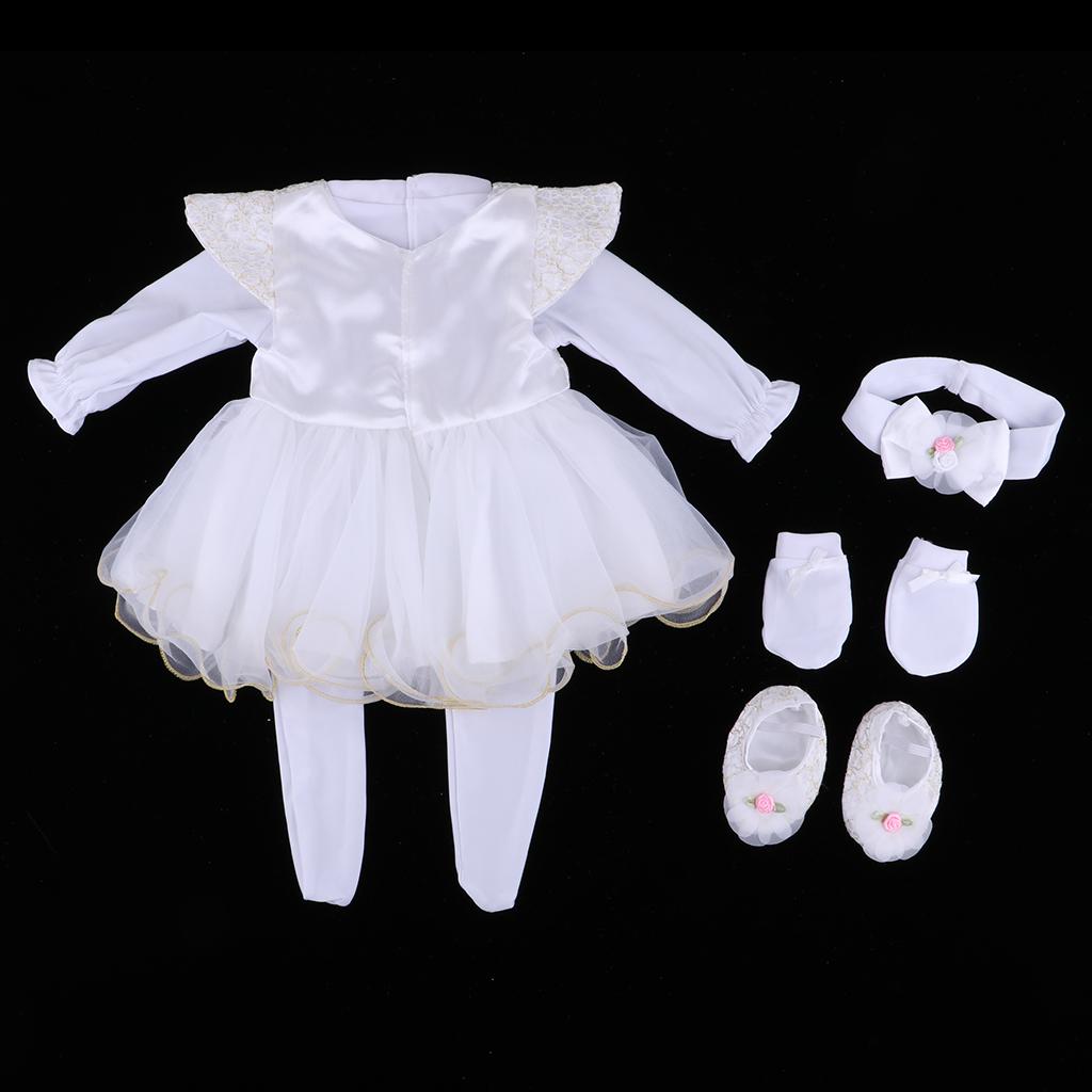 5pcs Cute Lace Clothes Suit for 22inch Reborn Doll Clothes Outfit Accessory