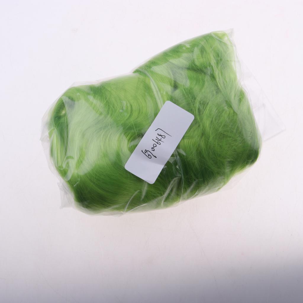 Long Curly Wig with Head Scalp Shell for 1/6 Blythe Doll DIY Accs Green