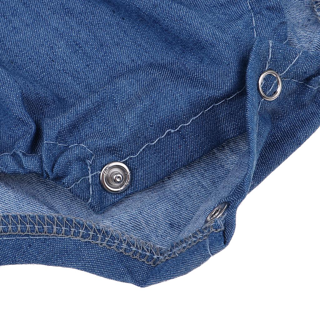 Denim Rompers Striped Headband For 22-23" Reborn Baby Girl Doll Clothes"