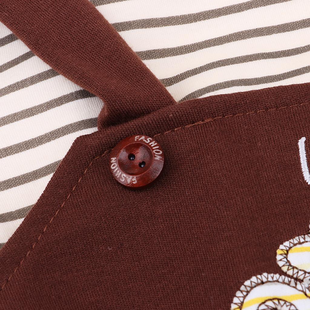 Cute Suspender Clothes Suit Brown for 22-23inch Reborn Doll Outfit Accessory