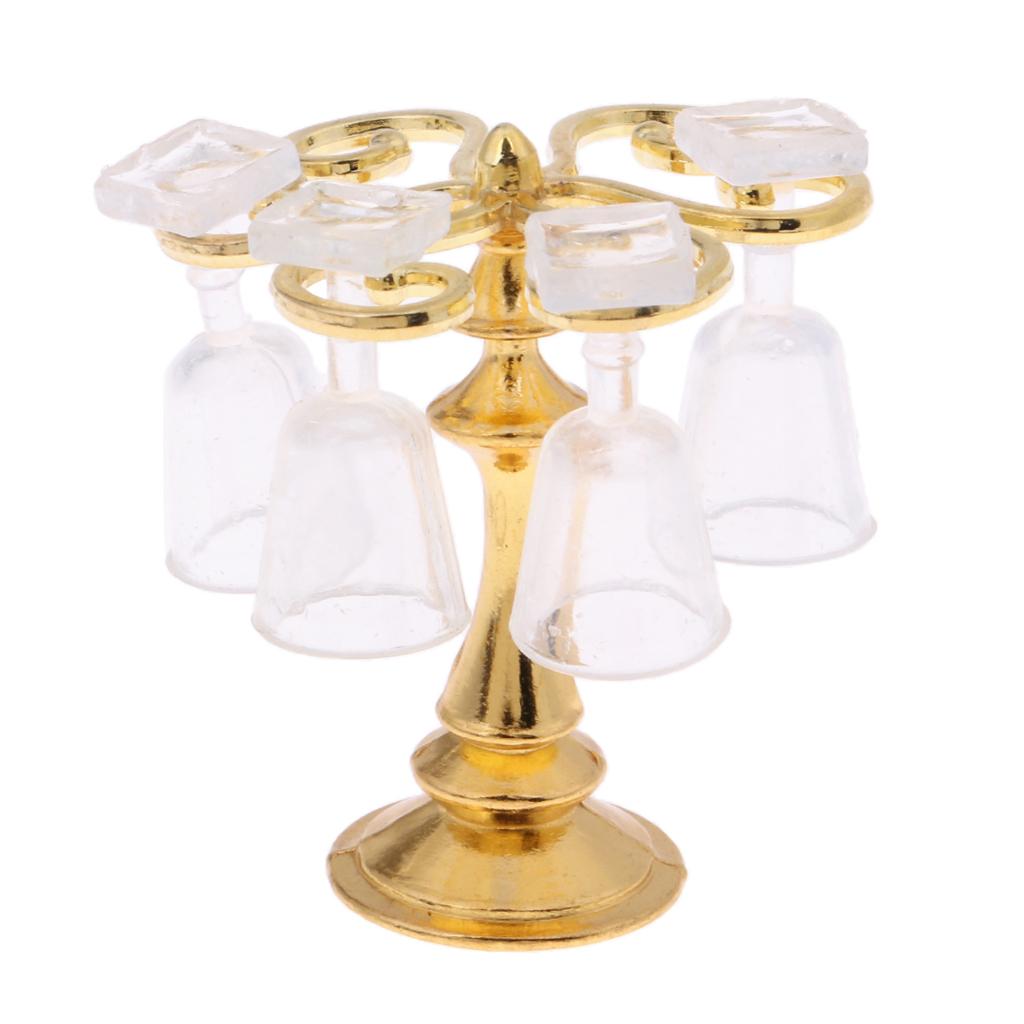 Dolls House Miniature Wine Rack Bottle Cup Glass Set Kitchen Pub Drink Decor