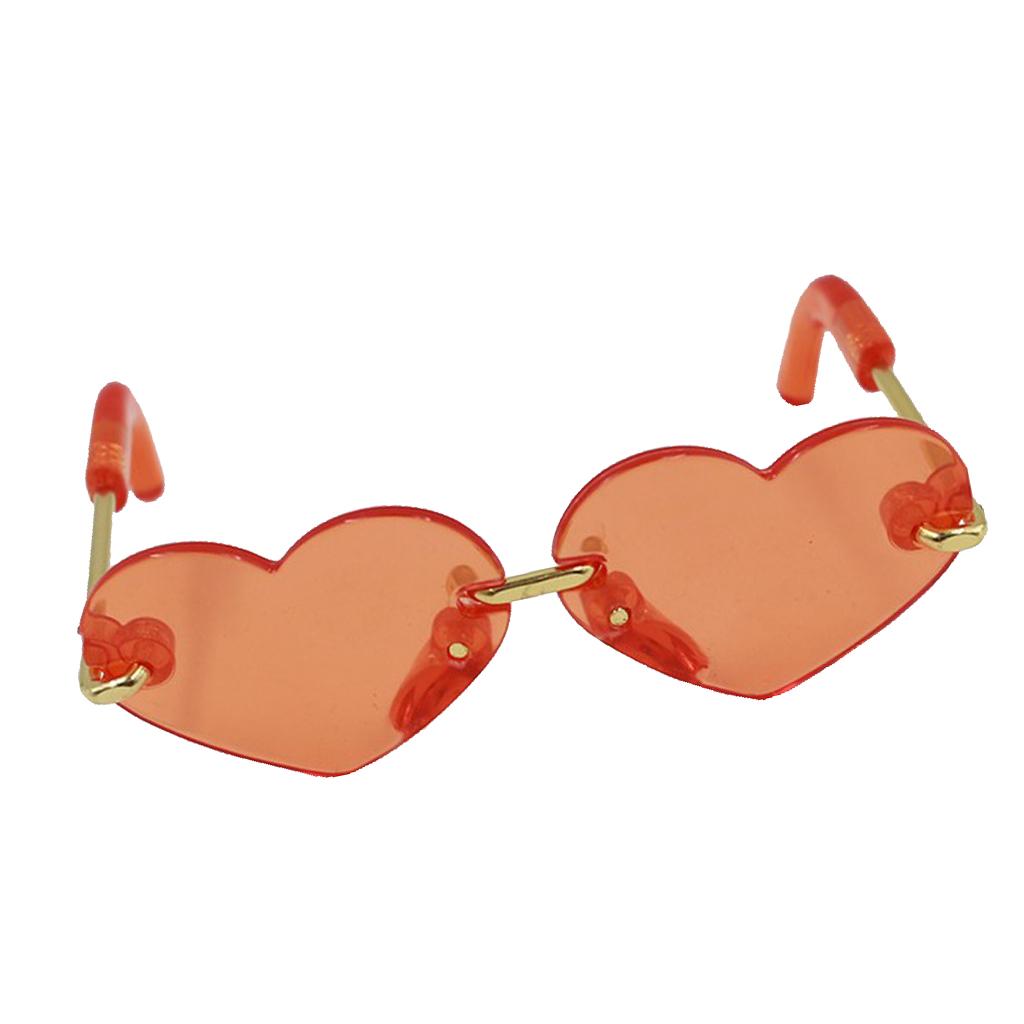Fashionable Sunglasses Heart-shaped Glasses For 12inch Blythe Dolls Orange
