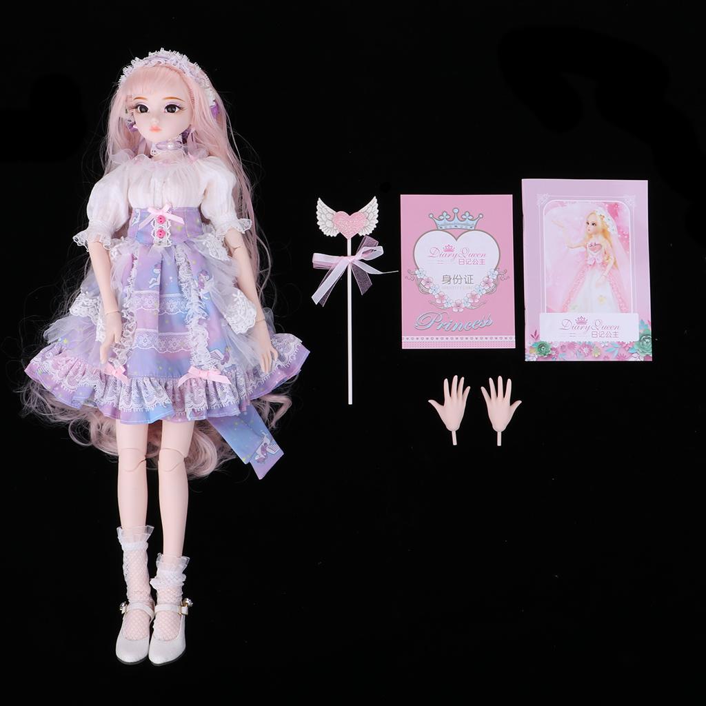 Delicate 26 Joints 1/4 BJD Doll Body Hands Clothes Shoes Set DIY Trisha