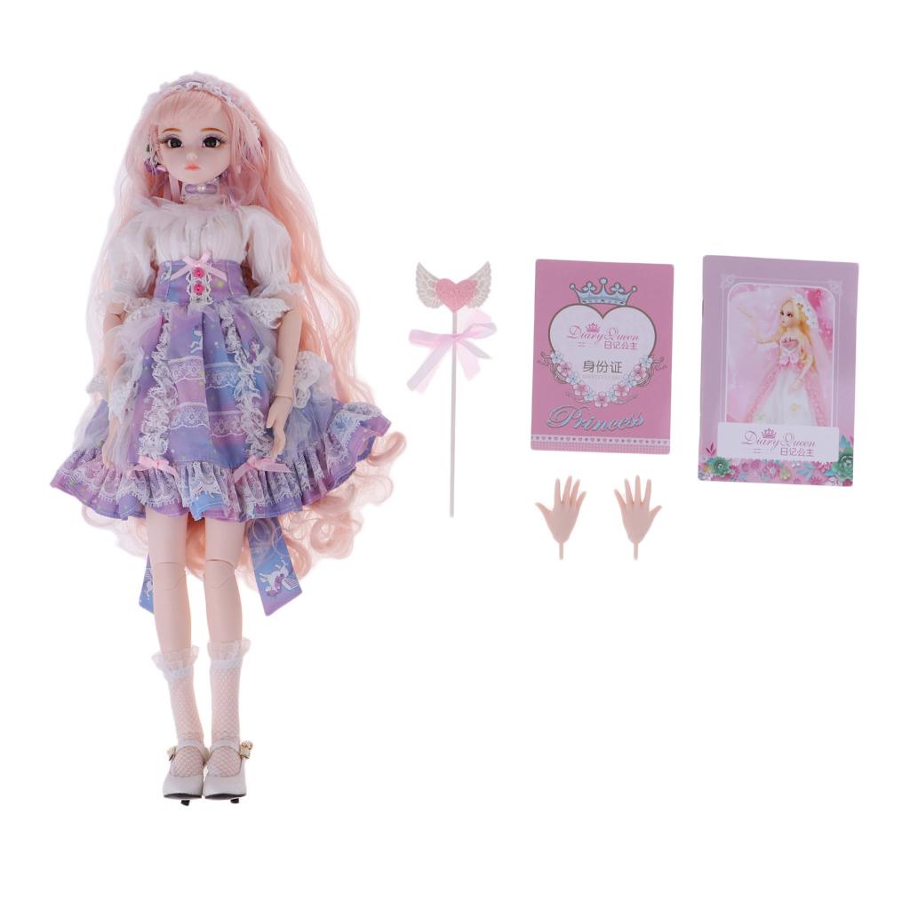 Delicate 26 Joints 1/4 BJD Doll Body Hands Clothes Shoes Set DIY Trisha