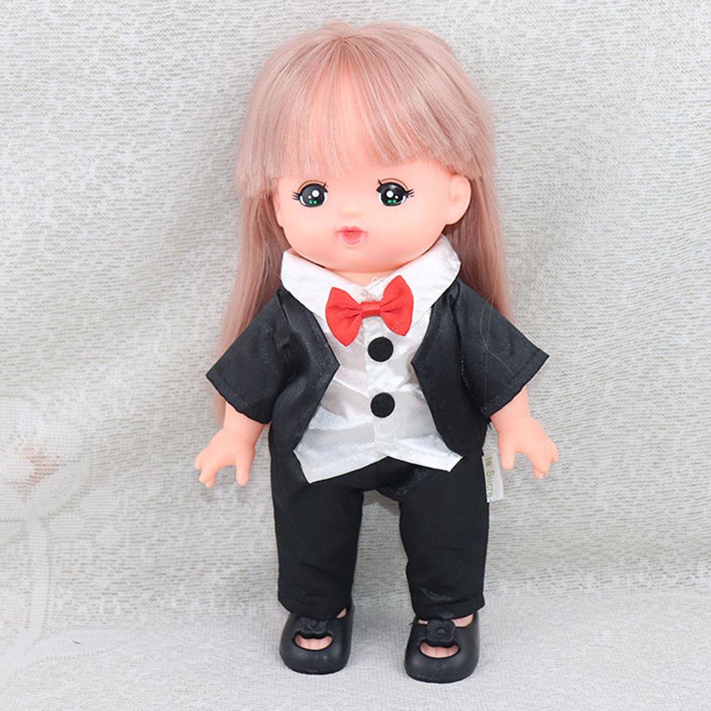 Cute Black Formal Dress Suit for 25cm Mellchan Baby Doll Clothes Accessories