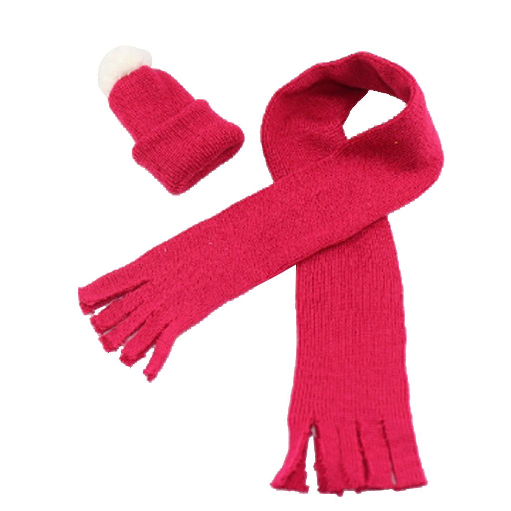 Red Knitted Scarf Hat Cap Suit Winter Outfit for 16'' Sharon Girl Dolls