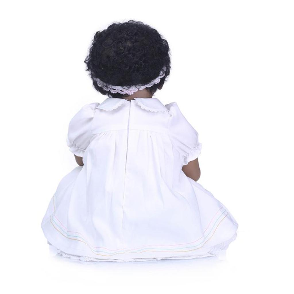 Lovely 22inch Reborn Doll Soft Silicone Newborn Baby Girl Doll Black Skin