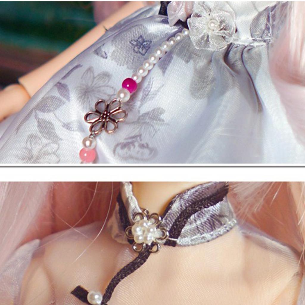 Traditional Long Dress Underwear for 1/4 BJD Girl Dolls Dress up Accessories