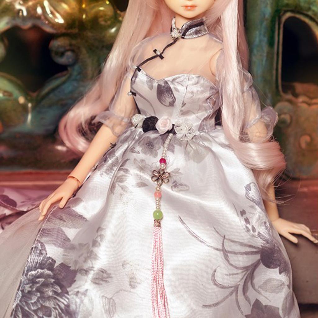 Traditional Long Dress Underwear for 1/4 BJD Girl Dolls Dress up Accessories