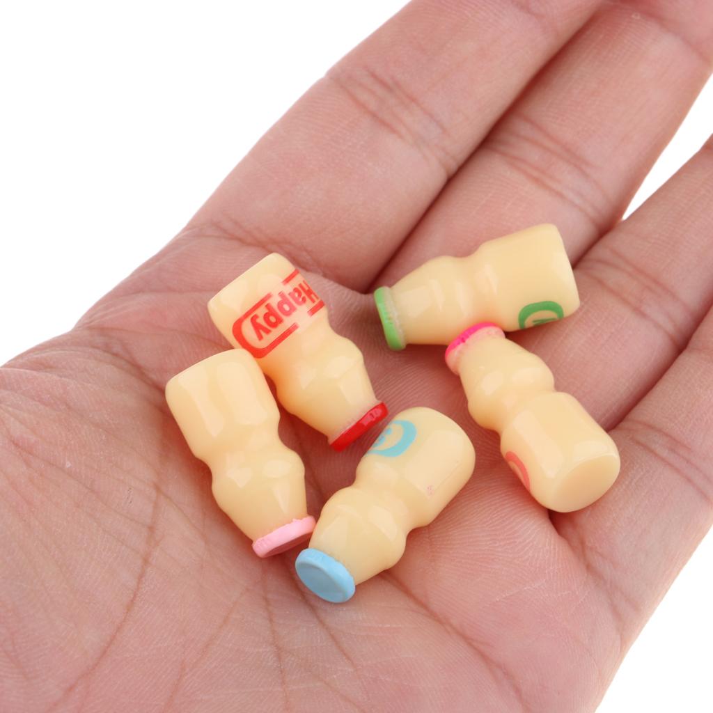 1/12 Dollhouse Miniature Soft Drink Yogurt Bottles Model Toy Decor 5 Pieces