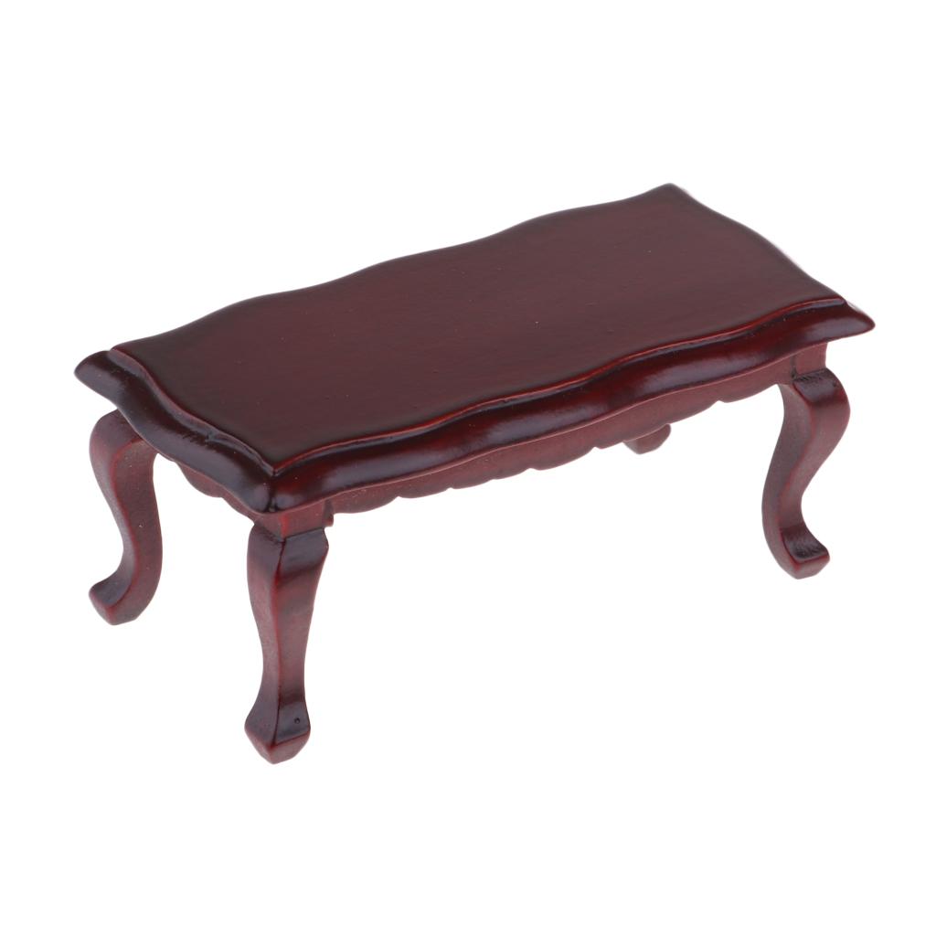 1/12 Dollhouse Furniture Miniature Wooden End Table & Sofa Set Model Decor