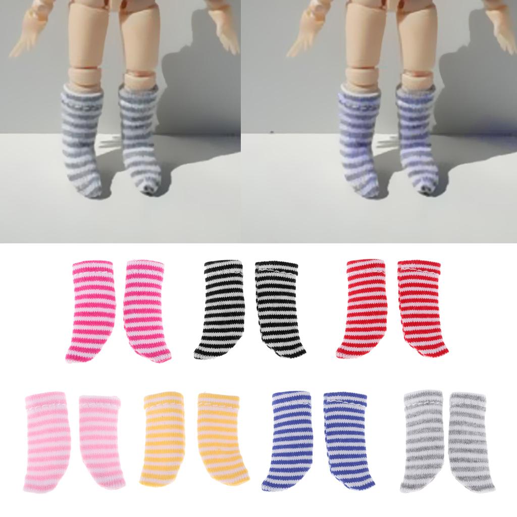 Lovely Striped Socks Clothes for OB11 Obitsu11 Dolls Accessories Black