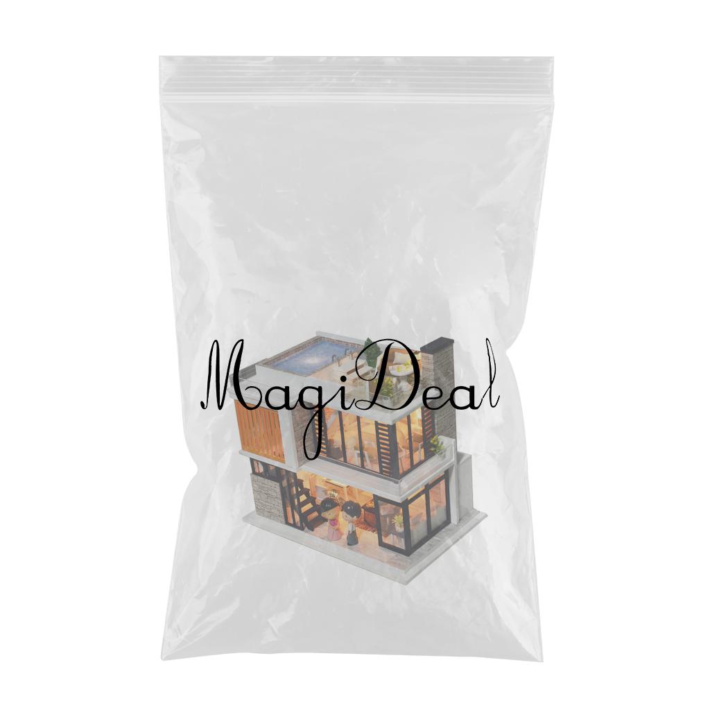DIY Dolls House Kit Wooden Miniature with Furniture LED Lights Florence Town