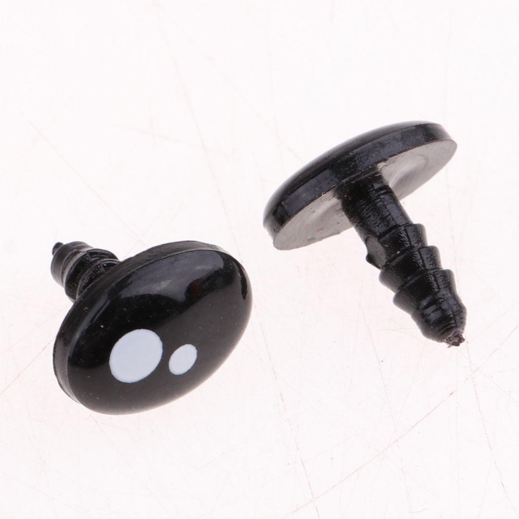 100pcs 8mm Plastic Safety Eyeballs Eyes DIY Craft Toys Accs Black & White