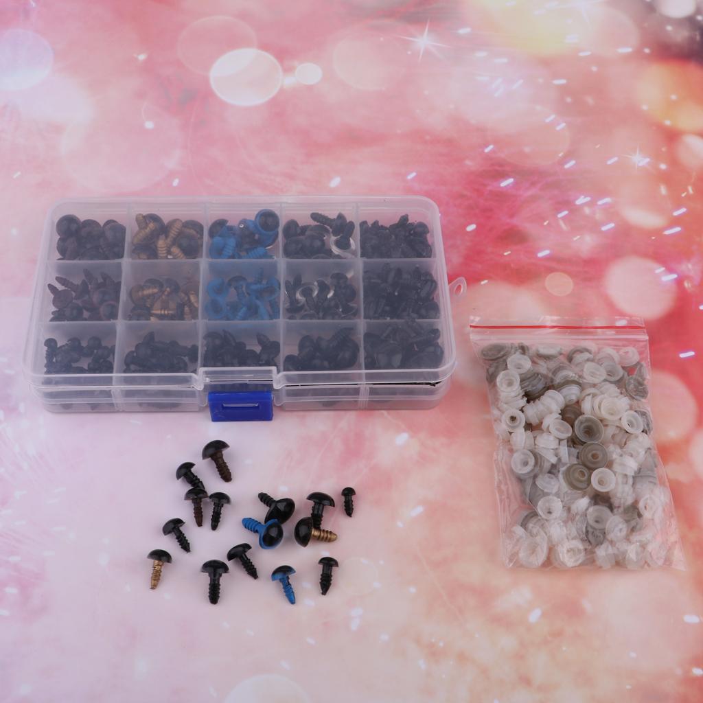 220 Pieces Plastic Safety Eyes For Teddy Bear Doll Puppet DIY Supplies