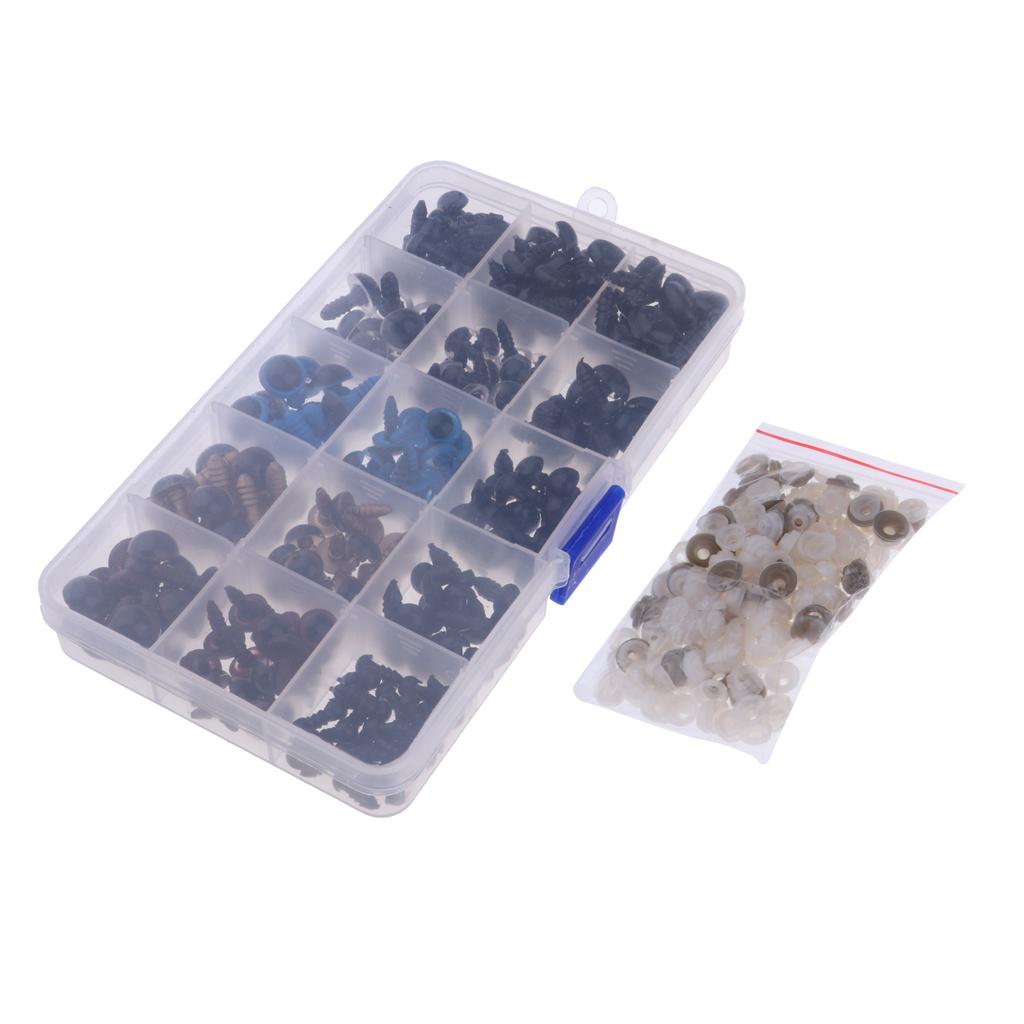 220 Pieces Plastic Safety Eyes For Teddy Bear Doll Puppet DIY Supplies