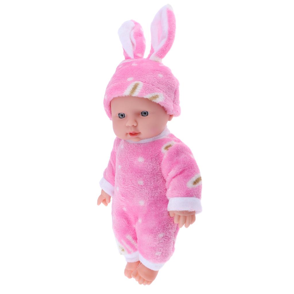 30cm Full Vinyl Reborn Doll Baby Newborn Doll & Clothes Kids Playmate Pink