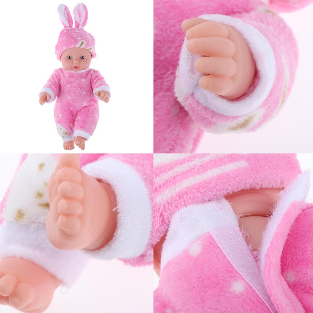 30cm Full Vinyl Reborn Doll Baby Newborn Doll & Clothes Kids Playmate Pink