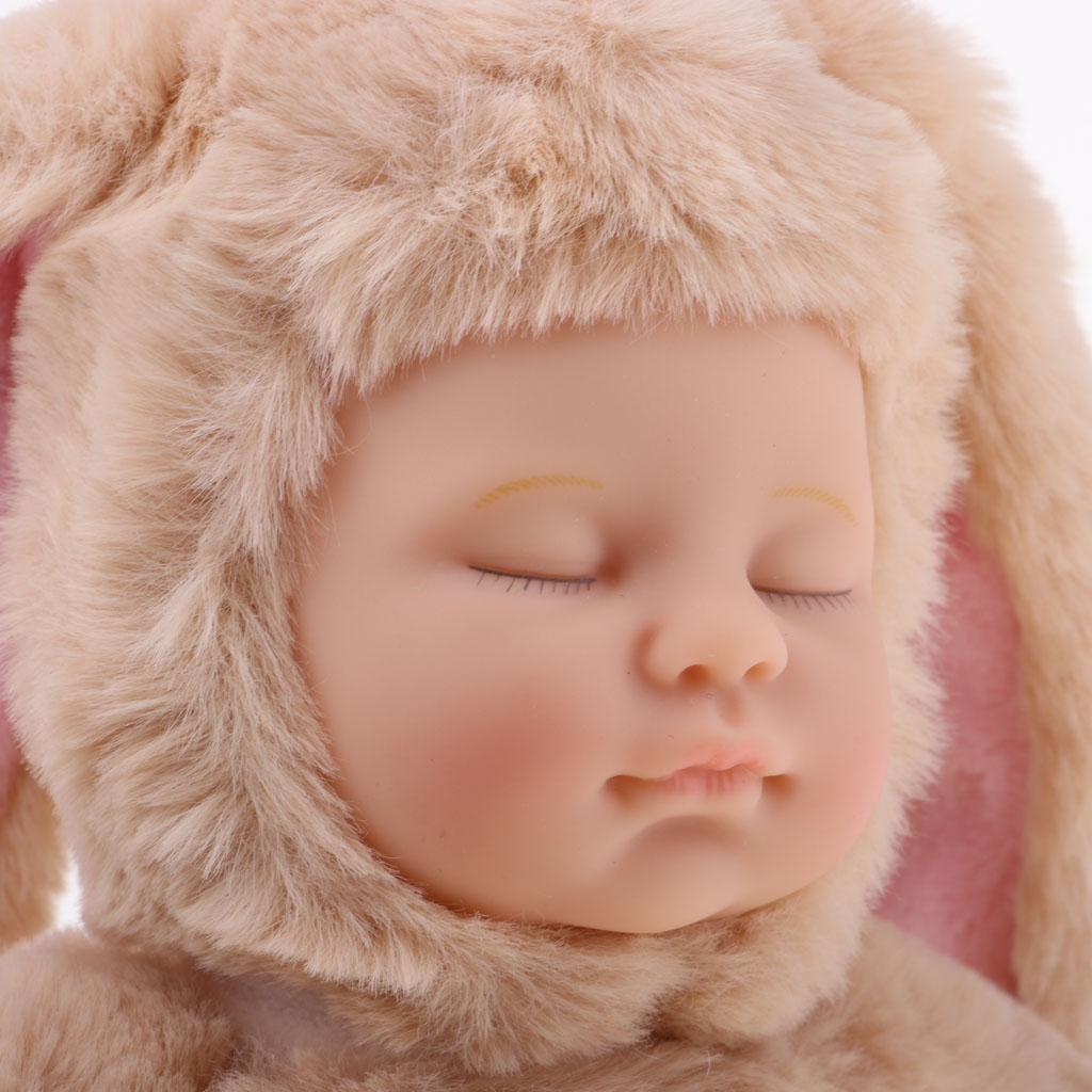 Soft Appease Rabbit Stuffed Plush Doll Reborn Sleeping Baby Doll Xmas Gift