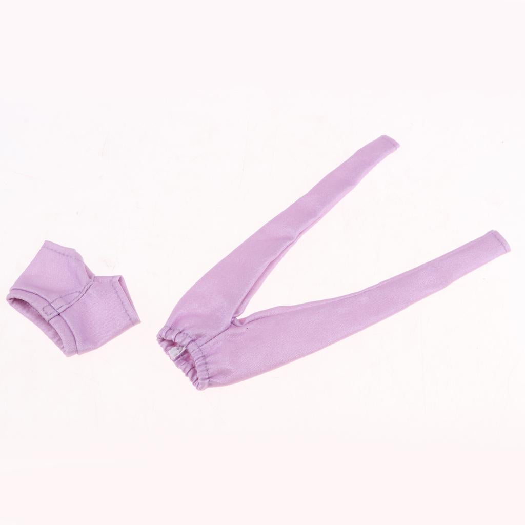 2pcs Fashion Long Trouser Short Pants Suit for 1/6 BJD Girl Dolls Purple