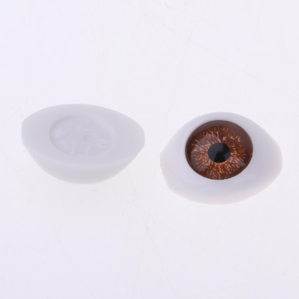Safety 14mm Eyes Acrylic Eyeballs for 1/4 BJD Doll DIY Making Brown