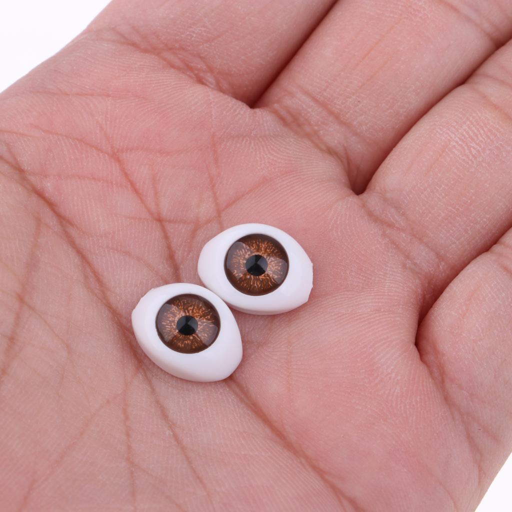 Safety 14mm Eyes Acrylic Eyeballs for 1/4 BJD Doll DIY Making Brown