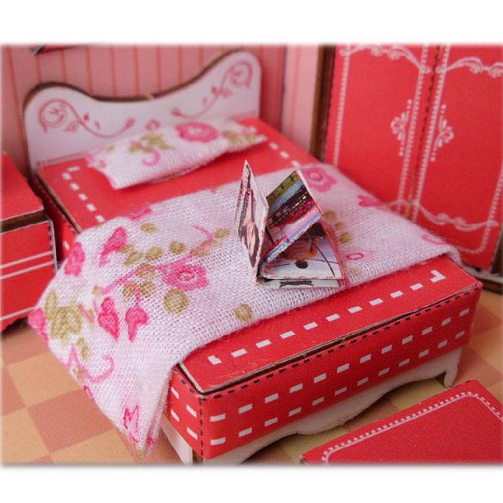1/24 DIY Dollhouse Miniature Kit w/ Furniture - Pink Sweet Princess Bedroom