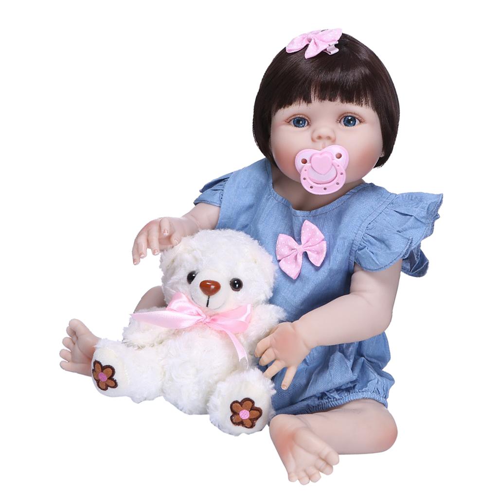 Huggable 22inch Reborn Doll Full Silicone Newborn Baby Girl Doll Clothes