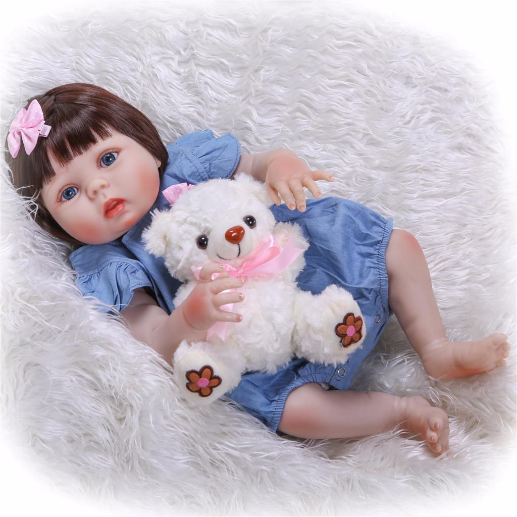 Huggable 22inch Reborn Doll Full Silicone Newborn Baby Girl Doll Clothes
