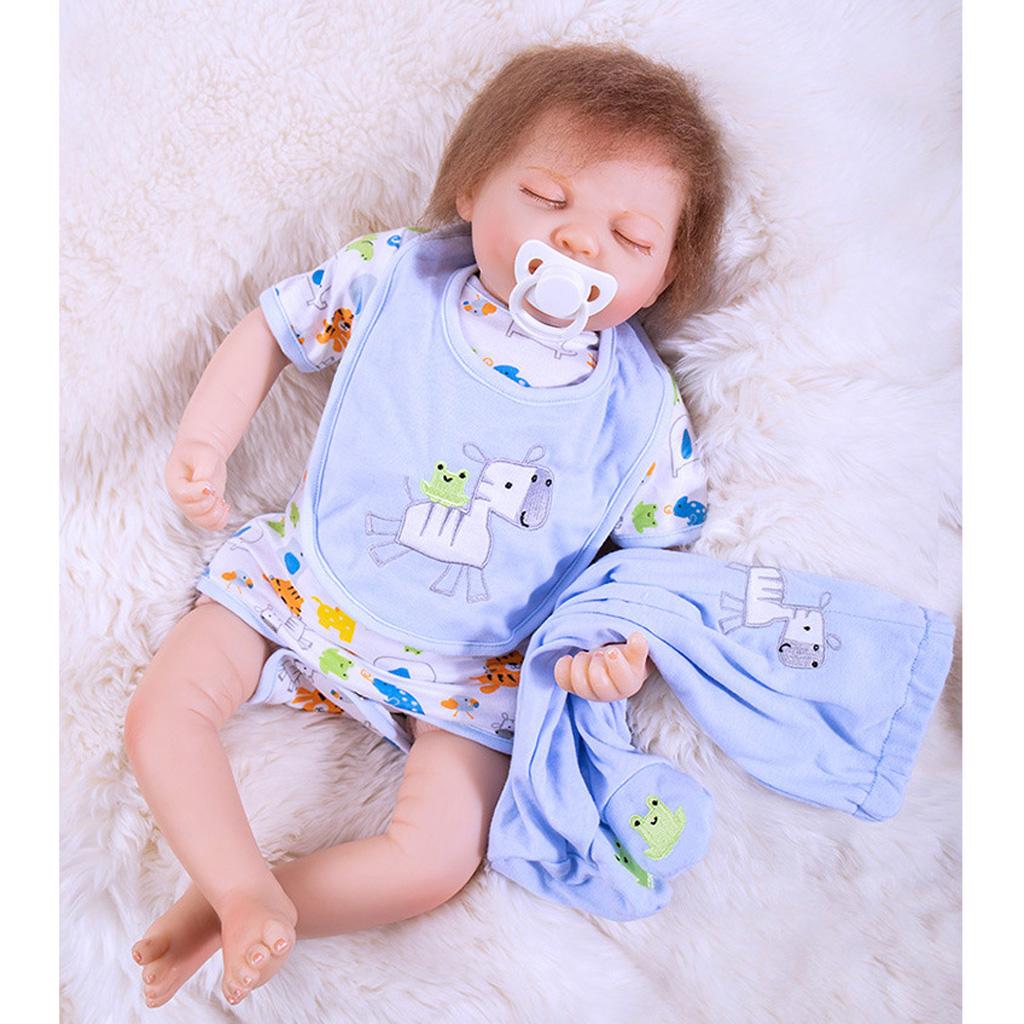 Lovely Printed Rompers Pants & Bibs For 20'' Newborn Infant Doll Accessories