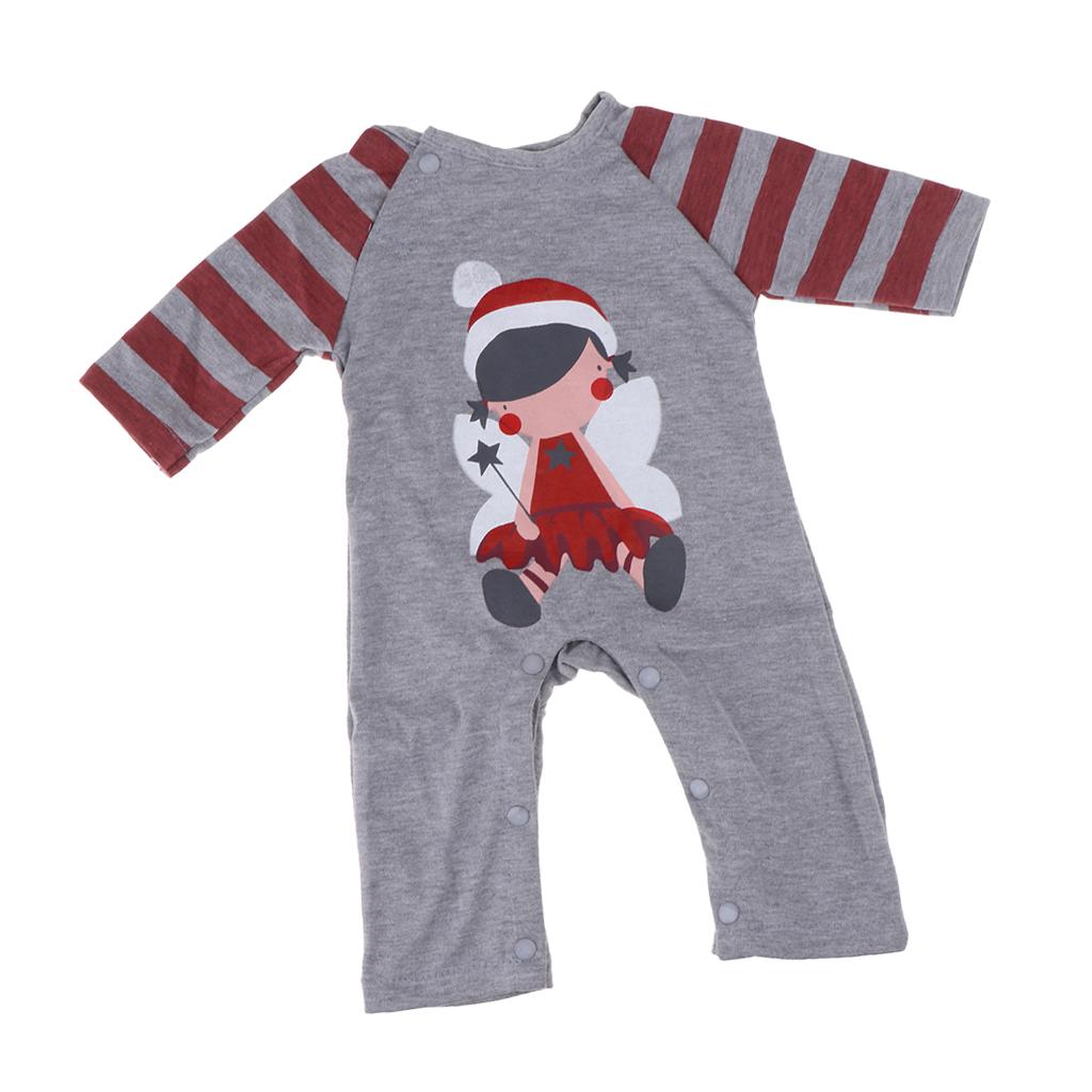 Lovely Clothes Girl Printed Romper for 20-22'' Newborn Baby Dolls Xmas Style
