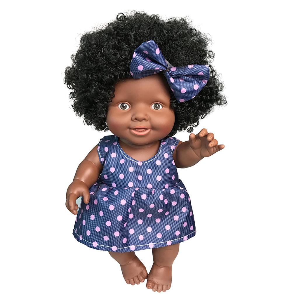 African American Doll Realistic Baby Dolls Soft Vinyl 10 Inche Handmade Doll