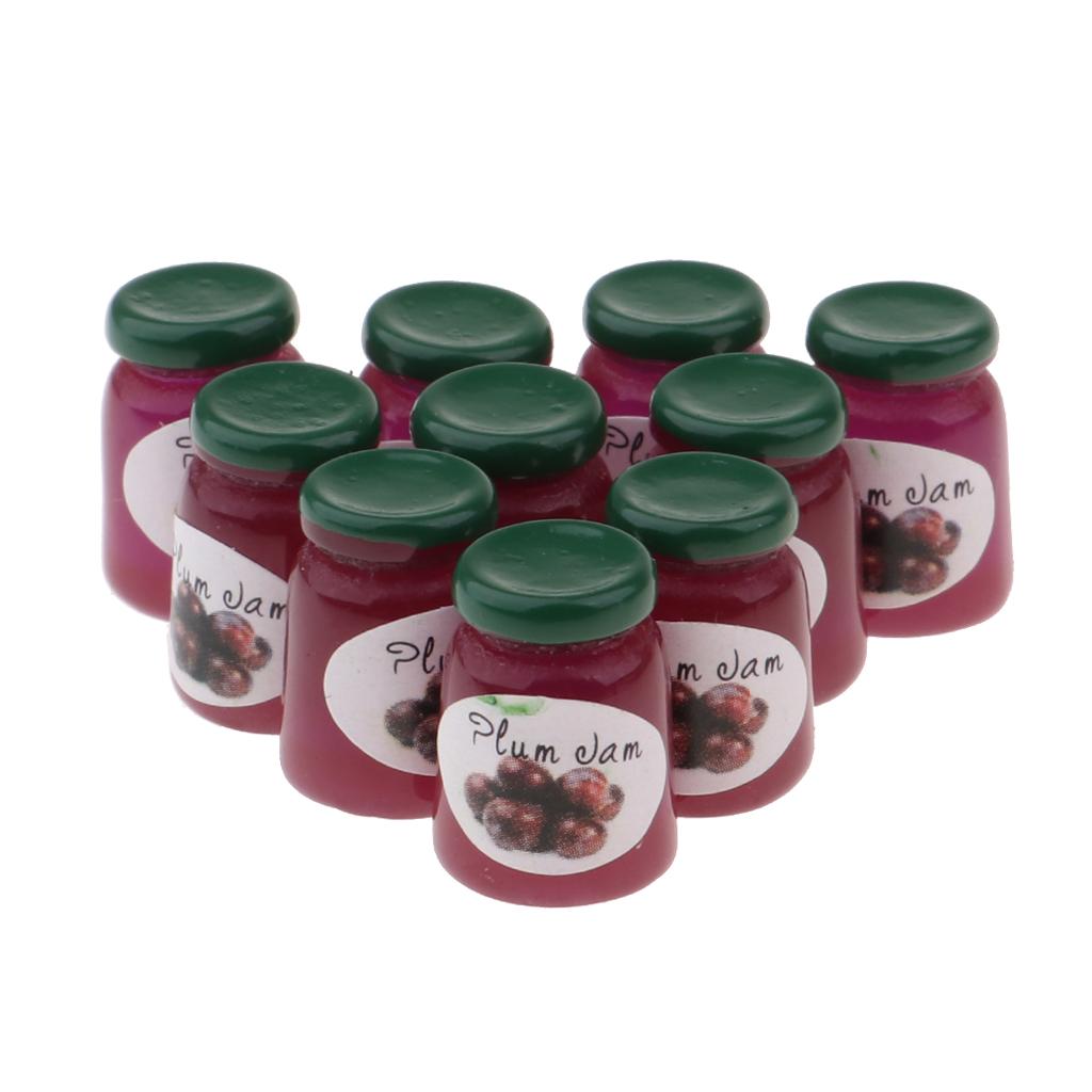 1/12 Dollhouse Miniature Plum Jam Bottles Groceries Food Kitchen Accessories