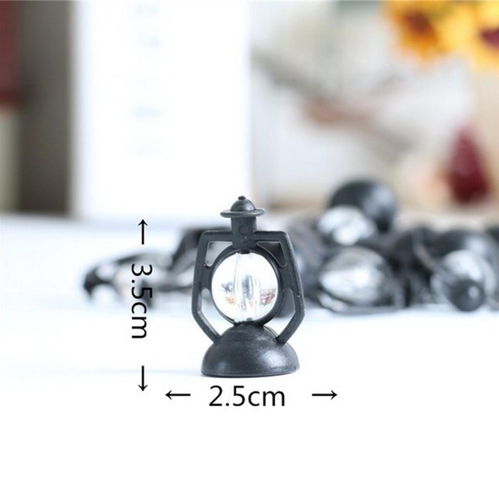 5 Pieces Dollhouse Miniature Kerosene Lamp Model Room Desk Decor Accessory