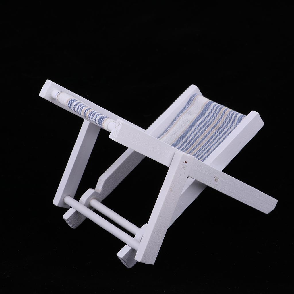 1/6 Striped Mini Lounge Chair Foldable Chair Furniture for Dollhouse Decor