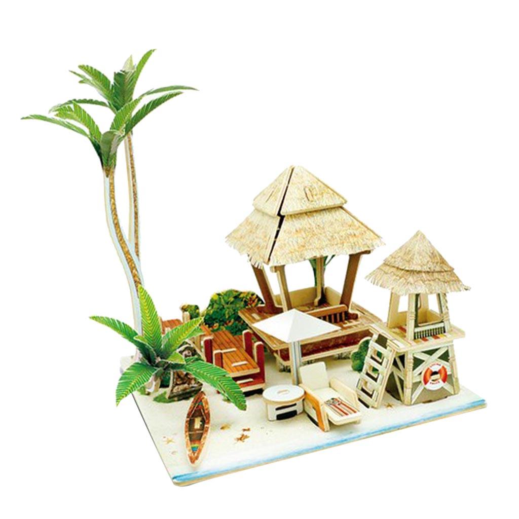 3D Jigsaw Wood Miniature 1/24 DIY Doll House Kit - Bali Life Scene Model