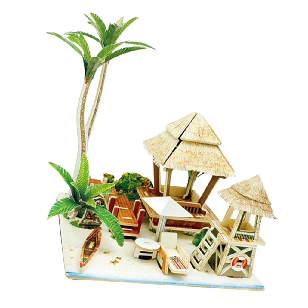 3D Jigsaw Wood Miniature 1/24 DIY Doll House Kit - Bali Life Scene Model